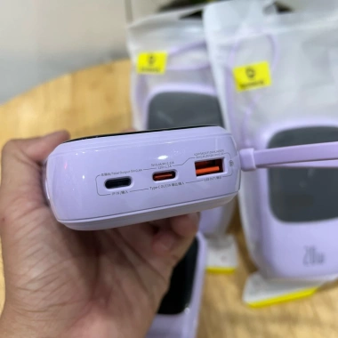 Pin sạc dự phòng Baseus 20.000mAh 20W kèm dây L liền LED - Giá ưu đãi 378.000 VND 3 Pin sạc dự phòng Baseus 20.000mAh 20W kèm dây L liền LED - Giá ưu đãi 378.000 VND 3