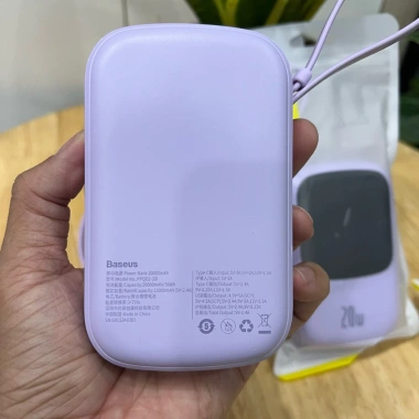 Pin sạc dự phòng Baseus 20.000mAh 20W kèm dây L liền LED - Giá ưu đãi 378.000 VND
