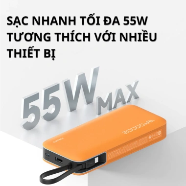 Pin sạc dự phòng Cuktech 20.000mAh 55W PB200N - 20.000mAh, sạc nhanh 55W, 714.000đ 3 Pin sạc dự phòng Cuktech 20.000mAh 55W PB200N - 20.000mAh, sạc nhanh 55W, 714.000đ 3
