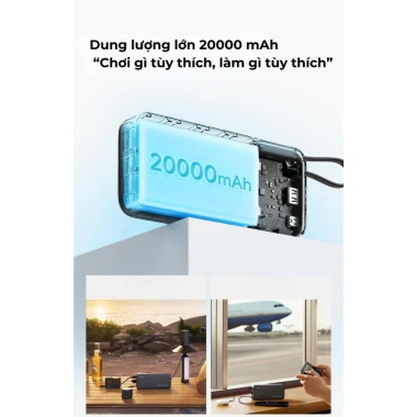 Pin sạc dự phòng Cuktech 20.000mAh 55W PB200N - 20.000mAh, sạc nhanh 55W, 714.000đ