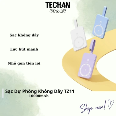 Pin sạc dự phòng không dây 10.000mAh tích hợp sạc từ, hỗ trợ nhiều thiết bị, giá 379k