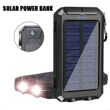 Pin sạc dự phòng năng lượng mặt trời 20.000mAh, đèn LED, sạc nhanh cho smartphone