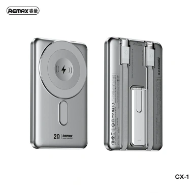 Pin sạc dự phòng REMAX Magnetic 15W Wireless 5.000mAh CX-1 đỡ gập, giảm giá 465k