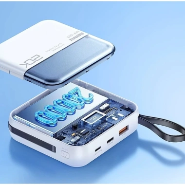 Pin sạc dự phòng REMAX RPP-603 20.000mAh, 2 cáp sạc nhanh cho iPhone Android, PD 22.5W + QC 20W - Giá 635k
