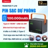 Pin sạc dự phòng TRANYOO 100.000mAh - 5 cổng, sạc 4 thiết bị cùng lúc, giá 755.000₫ 2