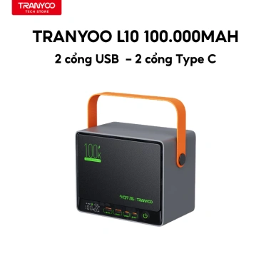 Pin sạc dự phòng TRANYOO 100.000mAh - 5 cổng, sạc 4 thiết bị cùng lúc, giá 755.000₫