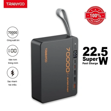 Pin sạc dự phòng TRANYOO 100.000mAh - 5 cổng, sạc 4 thiết bị cùng lúc, giá 755.000₫