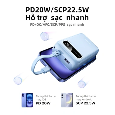 Pin sạc dự phòng UGREEN Powerbank 20.000mAh đa màu sắc, PD 20W, 2 cáp USB-C, SCP PB525, giảm giá 649k 3 Pin sạc dự phòng UGREEN Powerbank 20.000mAh đa màu sắc, PD 20W, 2 cáp USB-C, SCP PB525, giảm giá 649k 3