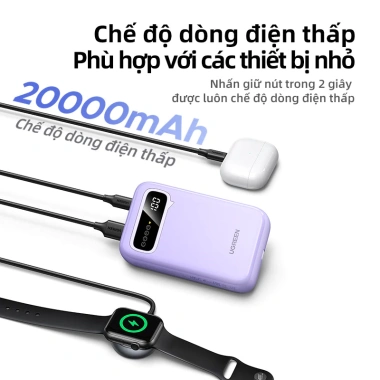 Pin sạc dự phòng UGREEN Powerbank 20.000mAh đa màu sắc, PD 20W, 2 cáp USB-C, SCP PB525, giảm giá 649k 8 Pin sạc dự phòng UGREEN Powerbank 20.000mAh đa màu sắc, PD 20W, 2 cáp USB-C, SCP PB525, giảm giá 649k 8