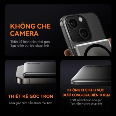 Pin sạc dự phòng UNEED QI2 20W siêu mỏng 0.65cm sạc nhanh, hút từ mạnh 12.000/6.000mAh giá 459.000 VND
