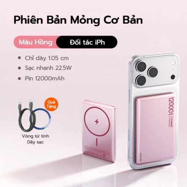 Pin sạc dự phòng UNEED QI2 20W siêu mỏng 0.65cm sạc nhanh, hút từ mạnh 12.000/6.000mAh giá 459.000 VND 10 Pin sạc dự phòng UNEED QI2 20W siêu mỏng 0.65cm sạc nhanh, hút từ mạnh 12.000/6.000mAh giá 459.000 VND 10