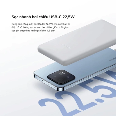Pin sạc dự phòng Xiaomi Power Bank 10.000mAh 22.5W Lite Bảo hành chính hãng giá 590.000đ 6 Pin sạc dự phòng Xiaomi Power Bank 10.000mAh 22.5W Lite Bảo hành chính hãng giá 590.000đ 6