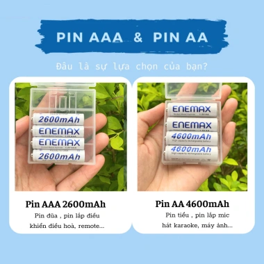 Pin sạc Enemax 1.5V AA/AAA - Sạc nhanh, bền bỉ, lên tới 3.500 lần, an toàn 8 Pin sạc Enemax 1.5V AA/AAA - Sạc nhanh, bền bỉ, lên tới 3.500 lần, an toàn 8