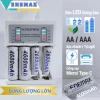 Pin sạc Enemax 4.600mAh bộ 4 AA nhanh, an toàn, tự ngắt, báo % : Tiết kiệm micro, đồng hồ 3