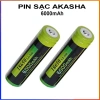 Pin sạc lại Akasha 18.650 4.2V 6.000mAh - Giá chỉ 35.000₫, tiết kiệm năng lượng