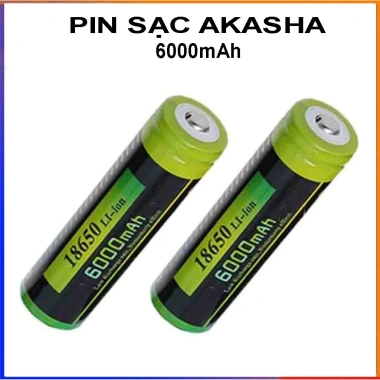 Pin sạc lại Akasha 18.650 4.2V 6.000mAh - Giá chỉ 35.000₫, tiết kiệm năng lượng