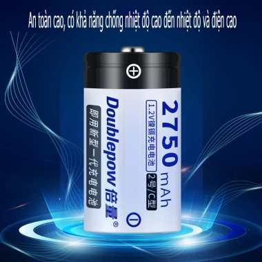 Pin sạc lại Doublepow Size C 2.750mAh dùng cho bình nước nóng, bếp gas - Giá 52.000đ 8
