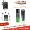 Pin sạc Li-ion 18.650 19.800mAh 3.7V - Siêu bền, kèm bộ sạc gốc, dùng cho đèn pin LED và quạt