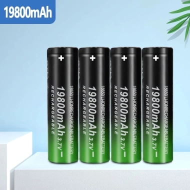 Pin sạc Li-ion 18.650 19.800mAh 3.7V - Siêu bền, kèm bộ sạc gốc, dùng cho đèn pin LED và quạt
