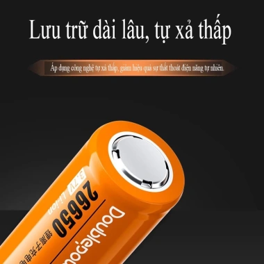 Pin Sạc Lithium 26.650 Doublepow 11.100mWh 3.7V Chính Hãng - Dòng Xả Lớn, Nội Trở Thấp, Bền Bỉ - 66.000 VND