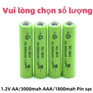 Pin sạc Ni-MH AA 3.000mAh AAA 1.800mAh 1.2V Củ sạc 4 khe Chính Hãng dung lượng lớn 10 Pin sạc Ni-MH AA 3.000mAh AAA 1.800mAh 1.2V Củ sạc 4 khe Chính Hãng dung lượng lớn 10