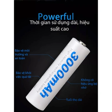 Pin Sạc NiMH AA BESTON 1.2V 3.000mAh 4 Viên Giá Ưu Đãi 135.000 VND