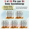 Pin sạc Sony AA 4.600mAh & AAA 4.300mAh 5 vỉ 20 viên - 2A/3A, dùng cho Micro Karaoke, 120k 10