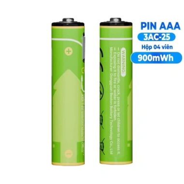 Pin sạc USB-C BESTON AAA 900mWh & AA 3.000mWh - Sạc nhanh an toàn, bền bỉ, giá 192k