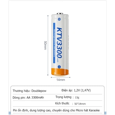 Pin Tiểu Sạc AA Doublepow 3.300mAh Dung Lượng Cao Tự Ngắt cho Micro Karaoke, Điều Khiển, Đồ Chơi - 160.000 VND 7