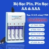 Pin Tiểu Sạc Nhiều Lần AA/AAA Doublepow - Bộ Sạc 1.2V Nhanh, Tiết Kiệm Năng Lượng, Giá 36.000đ