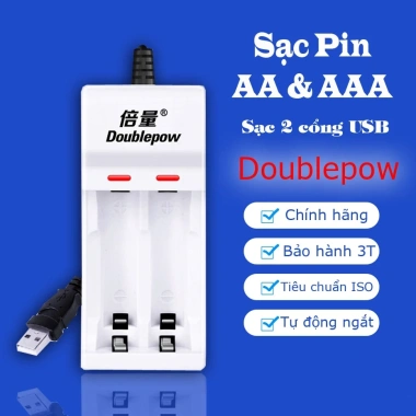 Pin Tiểu Sạc Nhiều Lần AA/AAA Doublepow - Bộ Sạc 1.2V Nhanh, Tiết Kiệm Năng Lượng, Giá 36.000đ 10