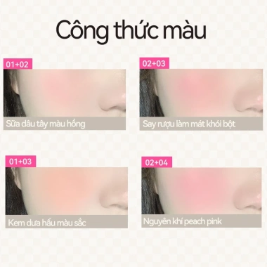 PinkPunk Phấn má hồng 3 màu 5g - Đơn sắc sáng da tự nhiên, giá chỉ 145.000 VND