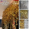 PIXELSKY Dây Hạt Sequin Bạc 1m Kim Sa Lấp Lánh - Trang Trí Rèm Giấy PVC