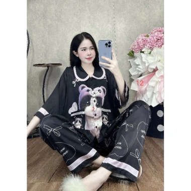 Pizama trẻ em size 40-60 cổ bèo, quần dài tay, áo phom cánh dơi - Giá chỉ 149.000₫ 2
