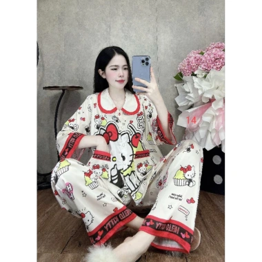 Pizama trẻ em size 40-60 cổ bèo, quần dài tay, áo phom cánh dơi - Giá chỉ 149.000₫ 5