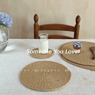 Placemat Vải Lanh Nhật Bản - Thảm Cách Nhiệt, Chống Bỏng Nồi Bát, Dệt Cỏ Độc Đáo 8