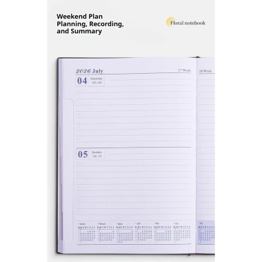 Planner A5 2.026 312 trang - Kế hoạch năm & ngày, Lịch tiếng Anh, Sổ tay 70GSM, Bookmark, Giá 33.000₫