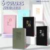 Planner A5 bìa mềm da Tiếng Anh 2.026 - Lịch năm, tuần, ngày, sổ tay có túi sau, dành cho sinh viên & văn phòng phẩm - Giá chỉ 36.000₫