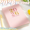 Planner A5 bìa mềm da Tiếng Anh 2.026 - Lịch năm, tuần, ngày, sổ tay có túi sau, dành cho sinh viên & văn phòng phẩm - Giá chỉ 36.000₫ 2