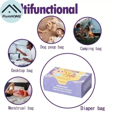 PlumHOME Túi Đựng Rác Di Động 100/200 Túi Nappy Dùng Một Lần, Thơm, Vệ Sinh Nữ Tính - Giá 97.350 VND 3 PlumHOME Túi Đựng Rác Di Động 100/200 Túi Nappy Dùng Một Lần, Thơm, Vệ Sinh Nữ Tính - Giá 97.350 VND 3