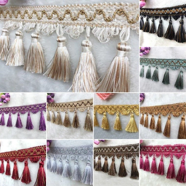 PomPom 1m Rèm Tua Rua Viền Vải DIY – Ruy Băng May Bọc Trang Trí Giá 73.396₫