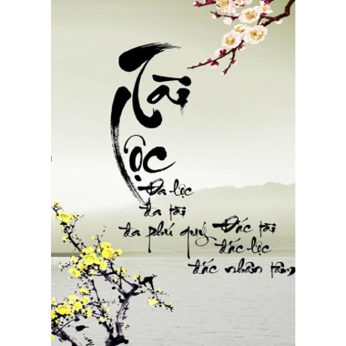 Poster Thư Pháp Tết Hình Dán Tường Trang Trí Phòng Khách Tranh Nghệ Thuật Ms 501 4