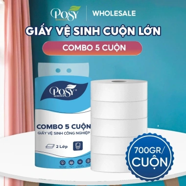 POSY Combo 5 cuộn 700g 2 lớp - Tiết kiệm cho văn phòng, công ty, giá chỉ 132.5k