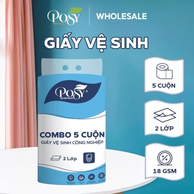 POSY Combo 5 cuộn 700g 2 lớp - Tiết kiệm cho văn phòng, công ty, giá chỉ 132.5k