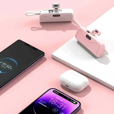 Power Bank Capsule Mini 5.000mAh Wireless Sạc nhanh Pin ngoài khẩn cấp cho iPhone Type-C - Giá ưu đãi 284.571₫