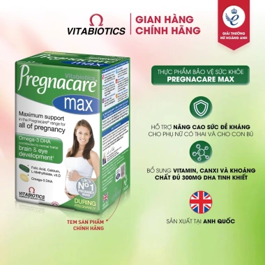 PREGNACARE MAX Vitabiotics – Thực phẩm bổ sung vitamin, khoáng chất cho bà bầu & bé bú