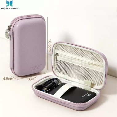 PU Cáp Dữ Liệu Túi Vỏ Cứng cho Power Bank - Chống Sốc, Nén, Bảo Quản Đĩa Cứng