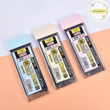Pufangnice 200 Cái Hộp Chì 2B - Bút Chì Cơ Nạp Lại Tự Động, Chì Mới VN 2