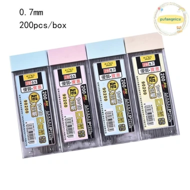 Pufangnice 200 Cái Hộp Chì 2B - Bút Chì Cơ Nạp Lại Tự Động, Chì Mới VN 10