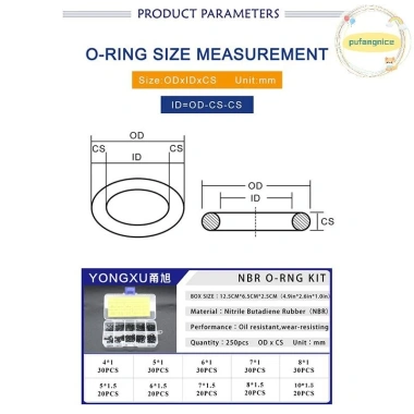 Pufangnice 250 Cái NBR Seal Ring Kit O-Ring Nitrile Gasket Niêm phong Giá 71.280 VND 6 Pufangnice 250 Cái NBR Seal Ring Kit O-Ring Nitrile Gasket Niêm phong Giá 71.280 VND 6